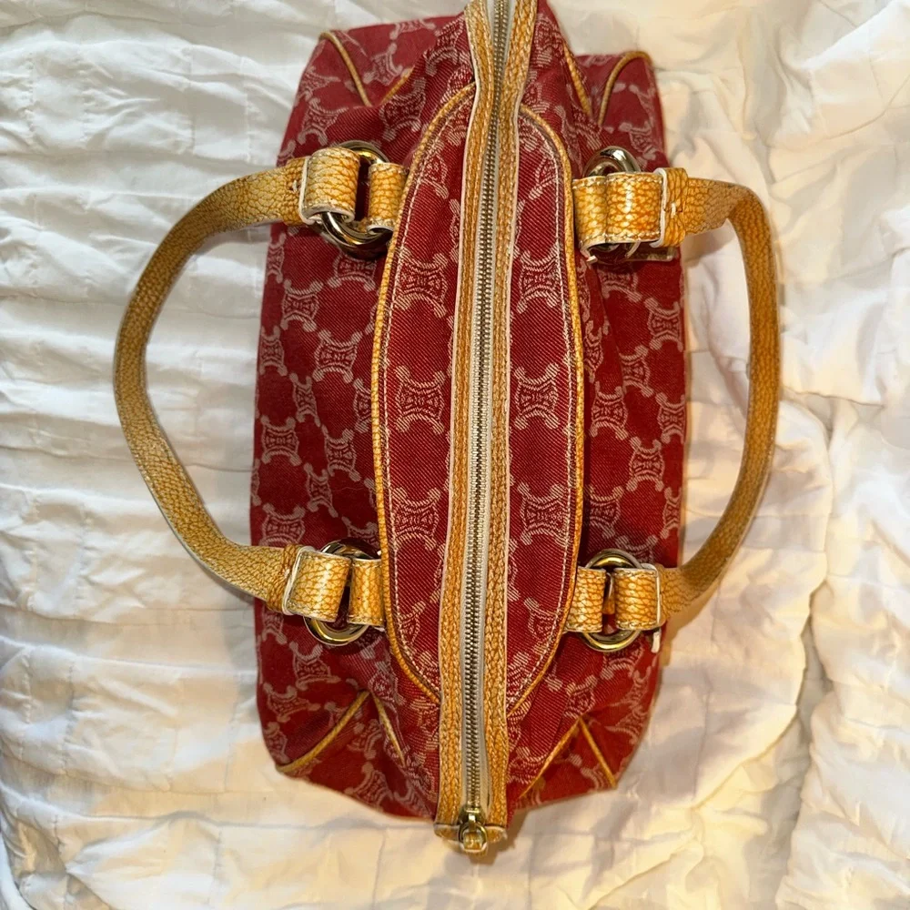 Celine Pink Denim Macadam Shoulder bag with Certificate of Authenticity - Picture 3 of 10